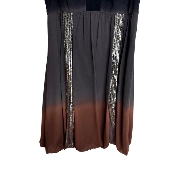 Sue Wong Nocturne Beaded Silk Ombre Babydoll Dress Whimsigoth Fairy Grunge Sz 14 - Picture 9 of 13